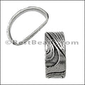 Mini Regaliz® THIN SWIRL oval spacer ANT SILVER - 10 pcs