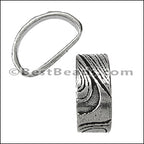Mini Regaliz® THIN SWIRL oval spacer ANT SILVER - 10 pcs