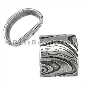 Mini Regaliz® WIDE SWIRL oval spacer ANT SILVER - 10 pcs