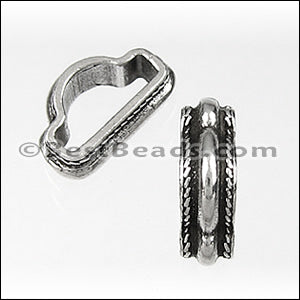 Mini Regaliz® THIN ROPE stitched spacer ANT SILVER - 10 pcs