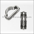 Mini Regaliz® THIN ROPE stitched spacer ANT SILVER - 10 pcs