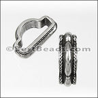 Mini Regaliz® THIN ROPE stitched spacer ANT SILVER - 10 pcs
