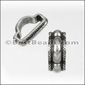 Mini Regaliz® WIDE ROPE stitched spacer ANT SILVER - 10 pcs