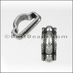 Mini Regaliz® WIDE ROPE stitched spacer ANT SILVER - 10 pcs