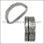 Mini Regaliz® THIN BARK oval spacer ANT SILVER - 10 pcs