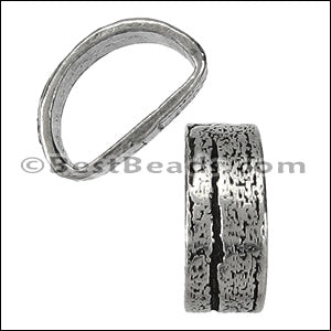 Mini Regaliz® THIN BARK oval spacer ANT SILVER - 10 pcs