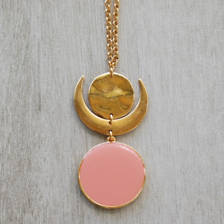 30mm Round Pendant GOLD EPOXY - Black - 5 pcs