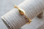 Small LOOP MUSSEL SHELL magnetic clasp GOLD - 10 clasps