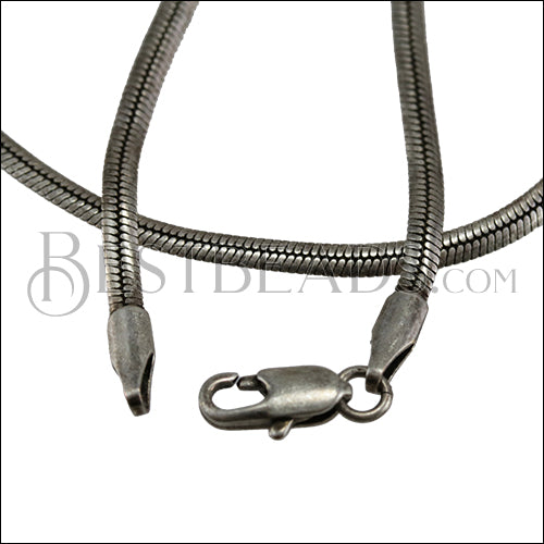 Herringbone Chain Necklace ANT SILVER - 18 inch - 10 pcs
