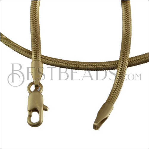 Herringbone Chain Necklace MATTE GOLD - 18 inch - 10 pcs