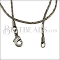 Tiny Flat Snake Chain Necklace ANT SILVER - 18 inch - 10 pcs