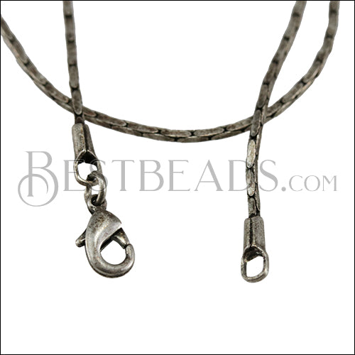 Tiny Flat Snake Chain Necklace ANT SILVER - 18 inch - 10 pcs