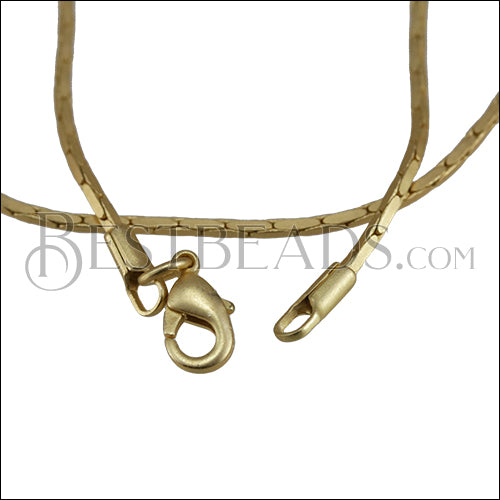 Tiny Flat Snake Chain Necklace MATTE GOLD - 18 inch - 10 pcs