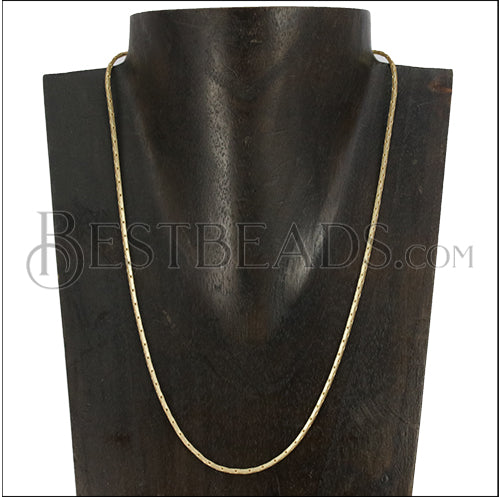 Small Flat Snake Chain Necklace MATTE GOLD - 18 inch - 10 pcs