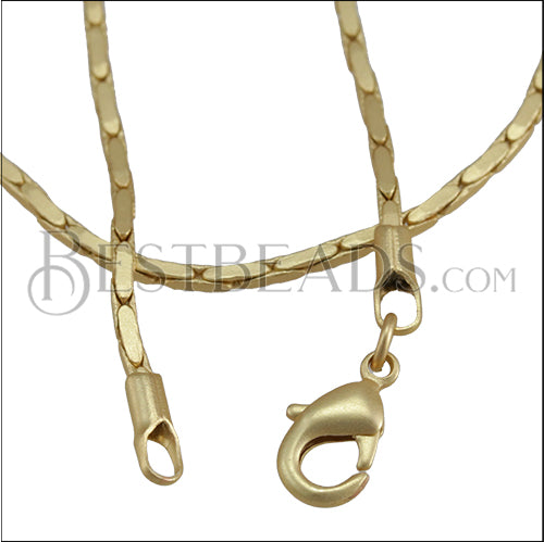 Small Flat Snake Chain Necklace MATTE GOLD - 18 inch - 10 pcs