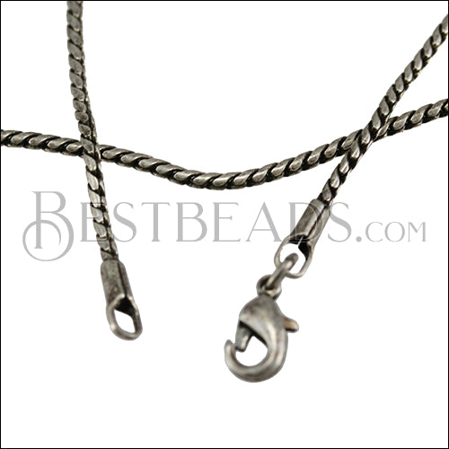 Modern Rope Chain Necklace ANT SILVER - 18 inch - 10 pcs