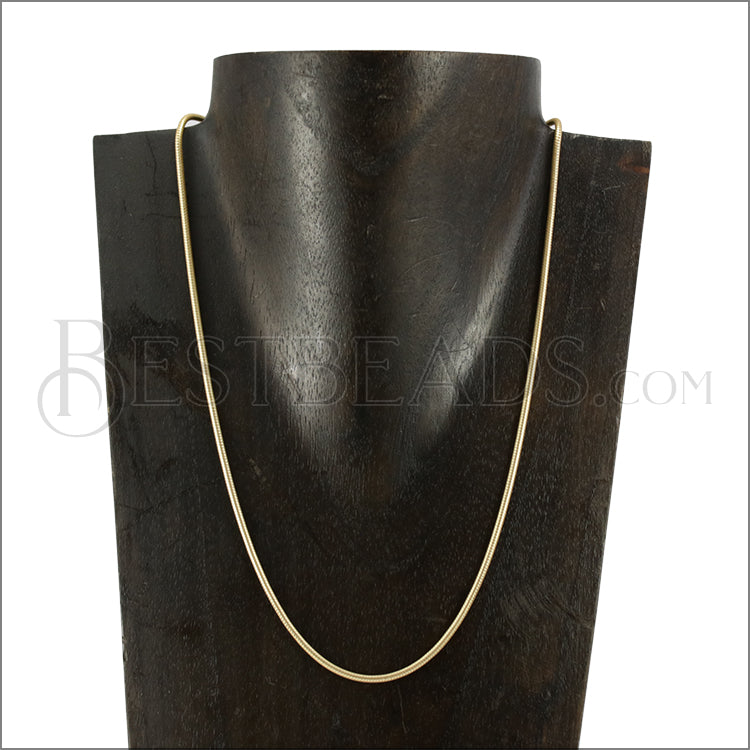 Small Round Snake Chain Necklace MATTE GOLD - 18 inch - 10 pcs
