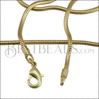Small Round Snake Chain Necklace MATTE GOLD - 18 inch - 10 pcs