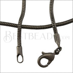 Small Round Snake Chain Necklace MATTE GUNMETAL - 18 inch - 10 pcs