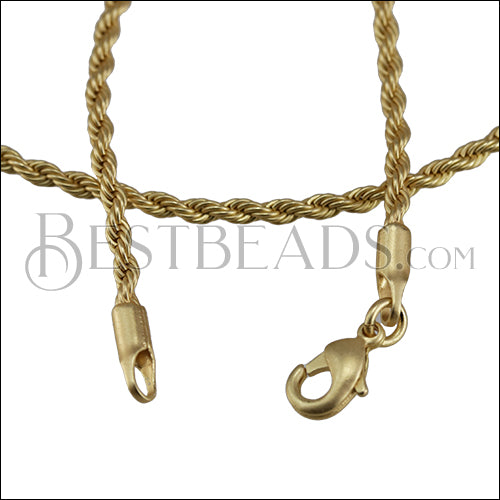 Classic Rope Chain Necklace MATTE GOLD - 18 inch - 10 pcs