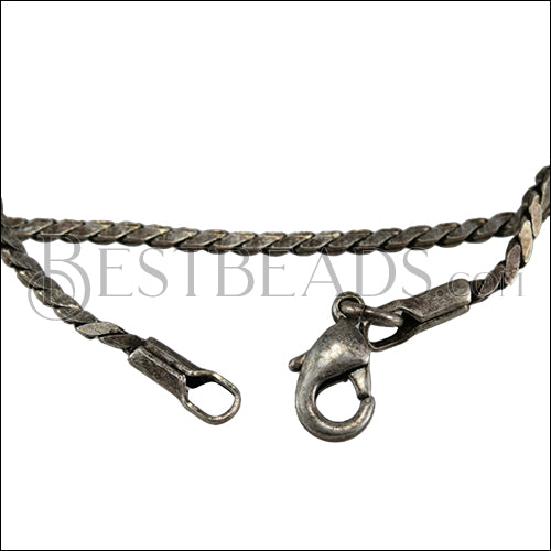 Z Snake Chain Necklace ANT SILVER - 18 inch - 10 pcs