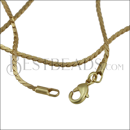 Z Snake Chain Necklace MATTE GOLD - 18 inch - 10 pcs