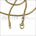 Tiny Round Snake Chain Necklace MATTE GOLD - 18 inch - 10 pcs