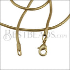 Tiny Round Snake Chain Necklace MATTE GOLD - 18 inch - 10 pcs