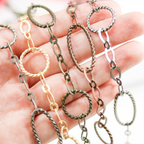 Antique Copper finish is fourth chain from left