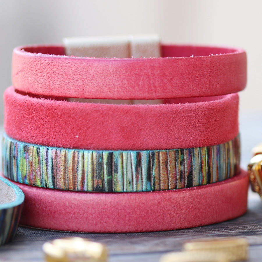 10mm flat GOAT SUEDE leather CORAL - meter