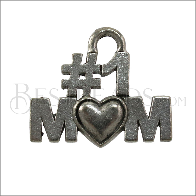 #1 MOM Charm ANT SILVER - 6 pcs