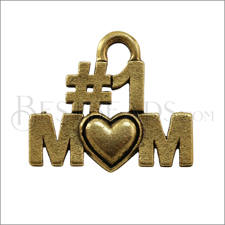 #1 MOM Charm GOLD - 6 pcs