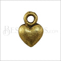 Small drop heart Charm GOLD - 6 pcs