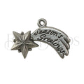 "Seasons Greetings" Charm ANT SILVER - 6 pcs