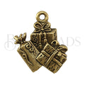 Triple Gift Box Charm GOLD - 6 pcs