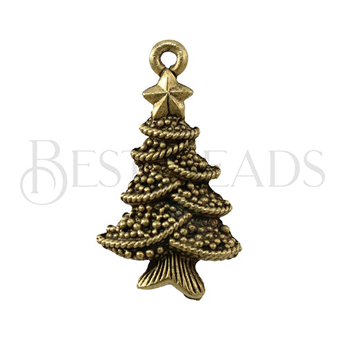 Christmas Tree Charm GOLD - 6 pcs