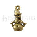 Snowman Charm GOLD - 6 pcs