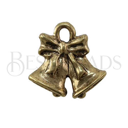 Christmas Bells Charm GOLD - 6 pcs