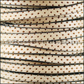 5mm flat BRUCIATO PERFORATED leather NATURAL WITH BLACK - meter
