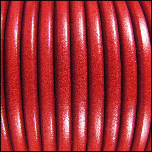 5mm Round Premier Leather RED - meter