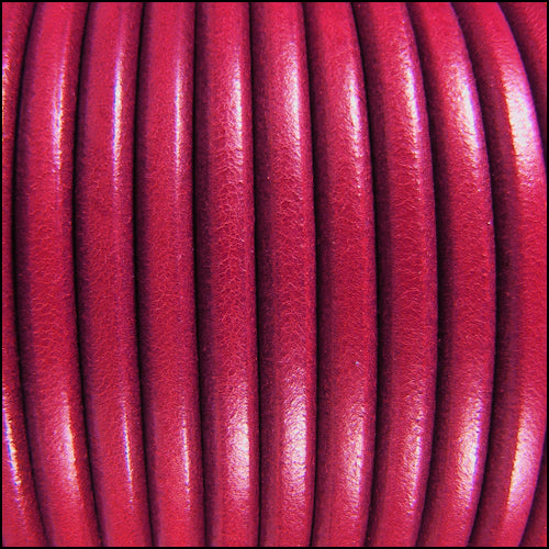 5mm Round Premier Leather FUCHSIA - meter
