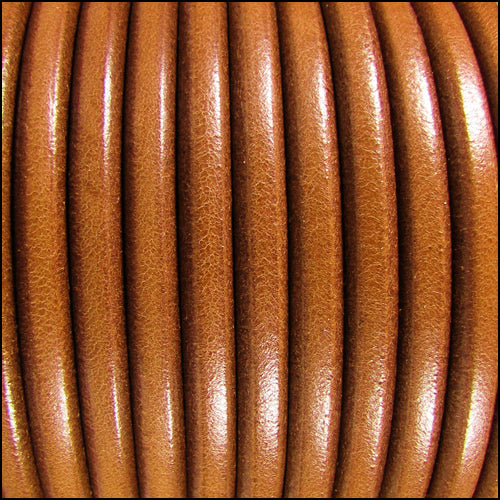 5mm Round Premier Leather HAZELNUT - meter