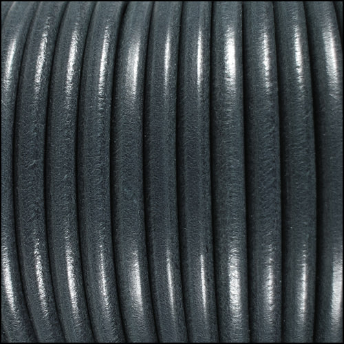 5mm Round Premier Leather GREY - meter