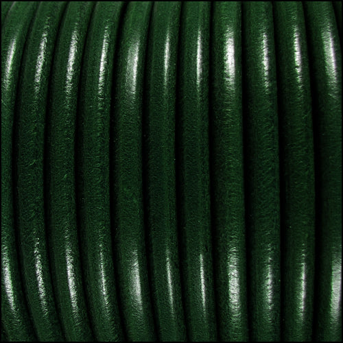 5mm Round Premier Leather BOTTLE GREEN - meter