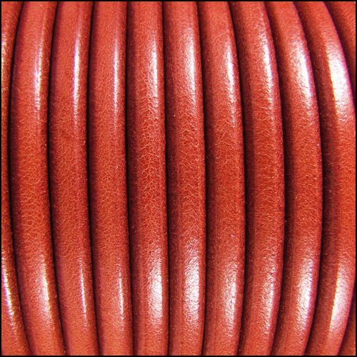 5mm Round Premier Leather ORANGE - meter
