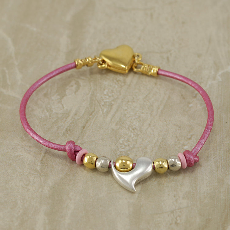 HEART magnetic clasp SHINY GOLD - 10 clasps