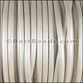 5mm Round Portuguese Leather METALLIC WHITE - meter