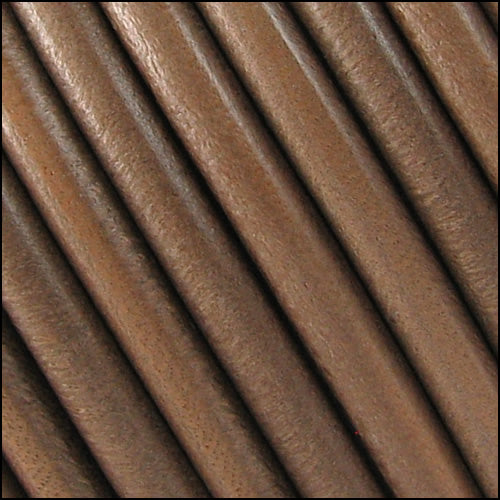 6mm Round (with hole) Portuguese Leather MINK - 1 meter