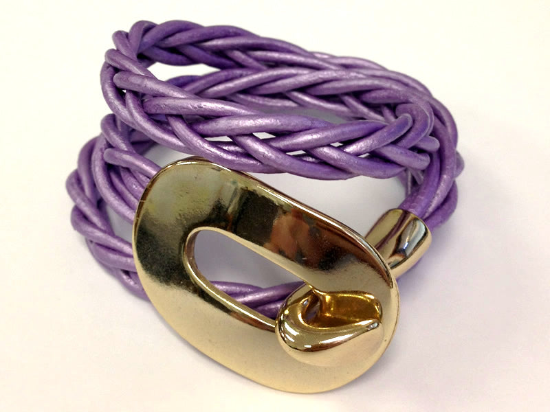 2mm round Indian leather - purple METALLIC - 25m SPOOL
