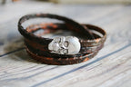 10mm flat SKULL magnetic clasp ANTIQUE SILVER - 5 pcs